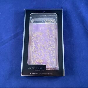 Clear and Gold Floral iPhone Case